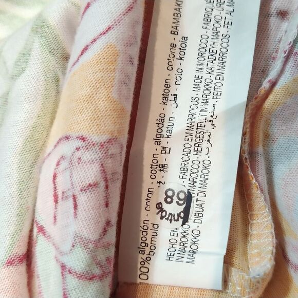 Zara Monkey Bongo Tropical Print T-Shirt Dress with Cut Out Sides Orange Small - Picture 11 of 11